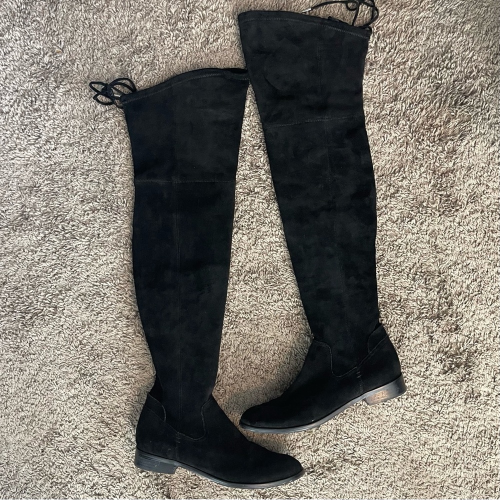 Dolce Vita Over the Knee Black Suede Boots Size 8.5M